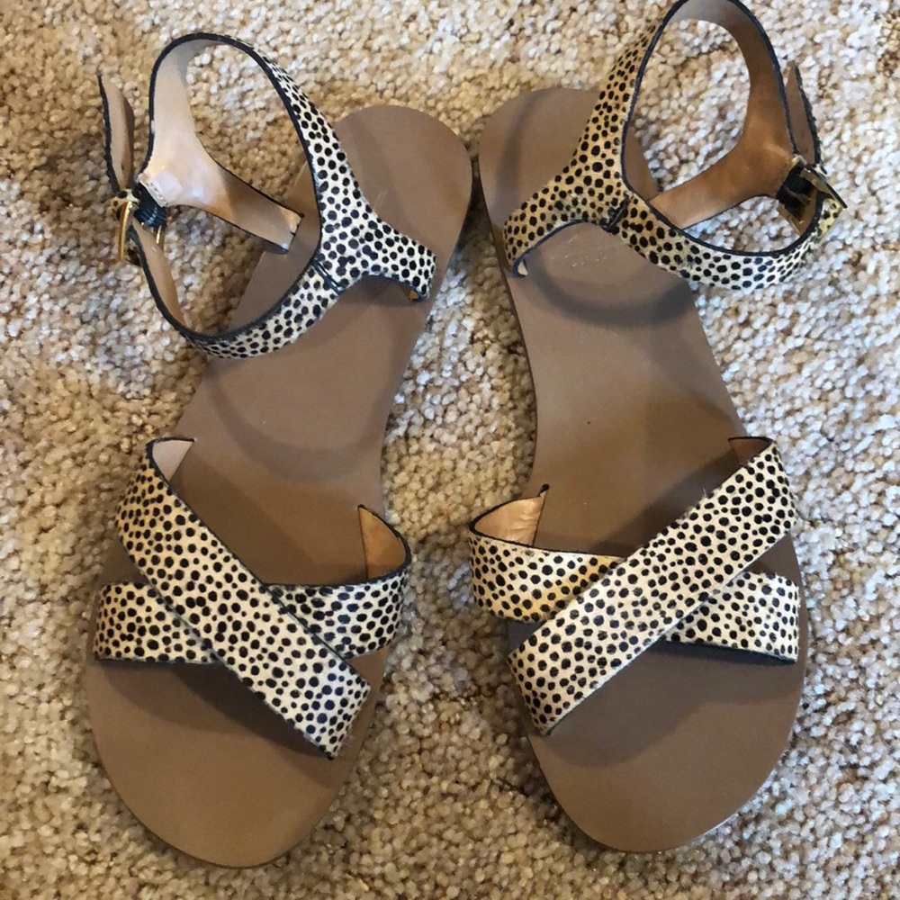 J Crew Leopard Sandals